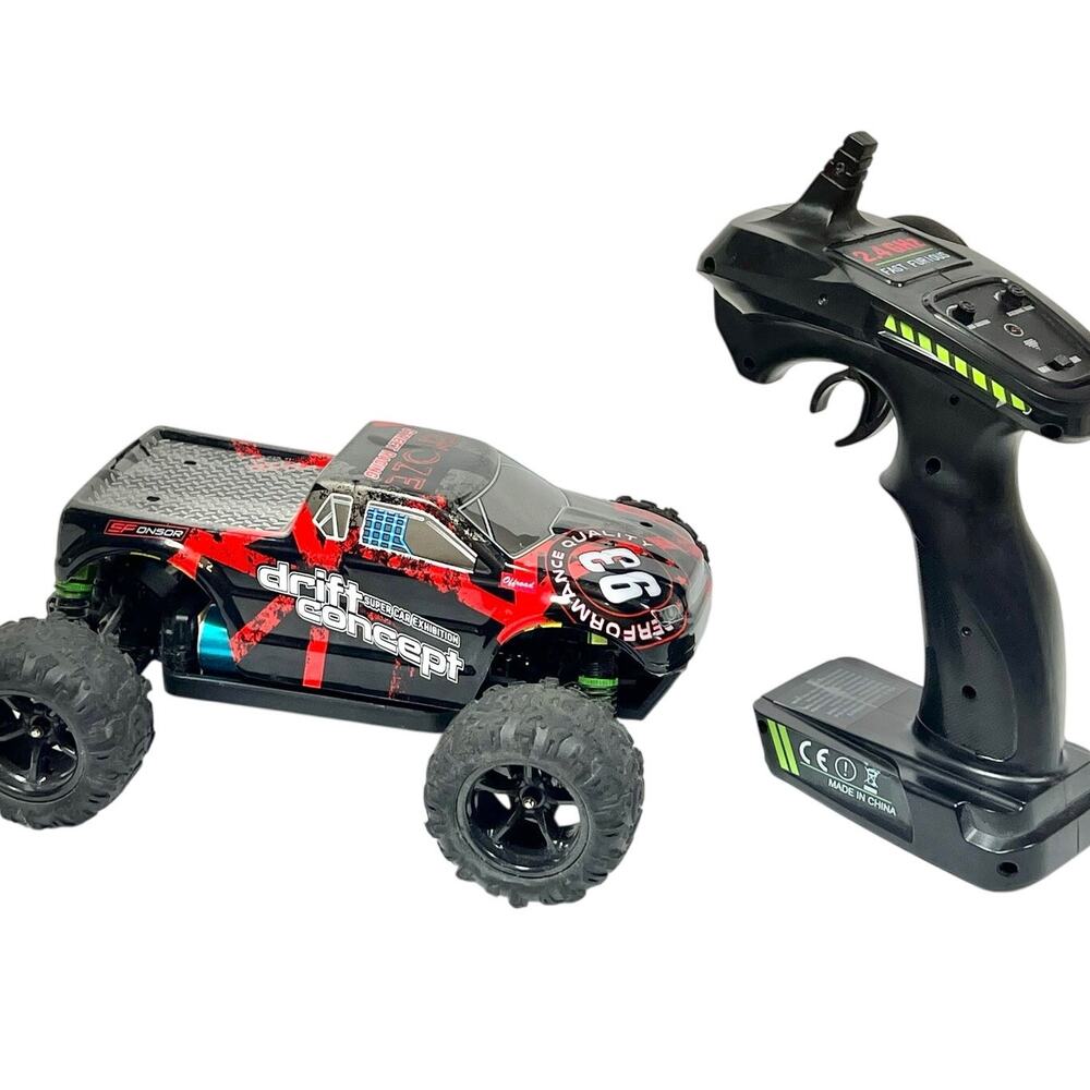 Enoze Big Foot High Speed RC Truck 4WD 1:18 Scale Red Black Yellow